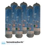 6 bouteilles de co2 jetable 600 gr. e290 pour les gazoducs m11x1