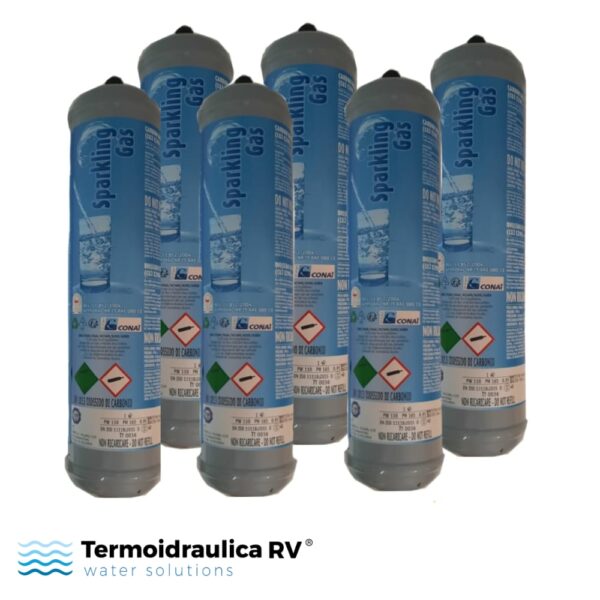 6 bouteilles de co2 jetable 600 gr. e290 pour les gazoducs m11x1